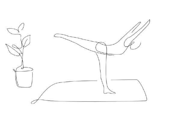 Pilates standing balance with plant